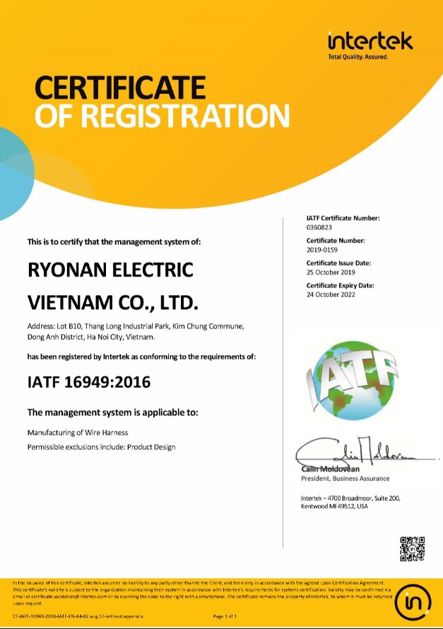 Certification IATF 16949-2016